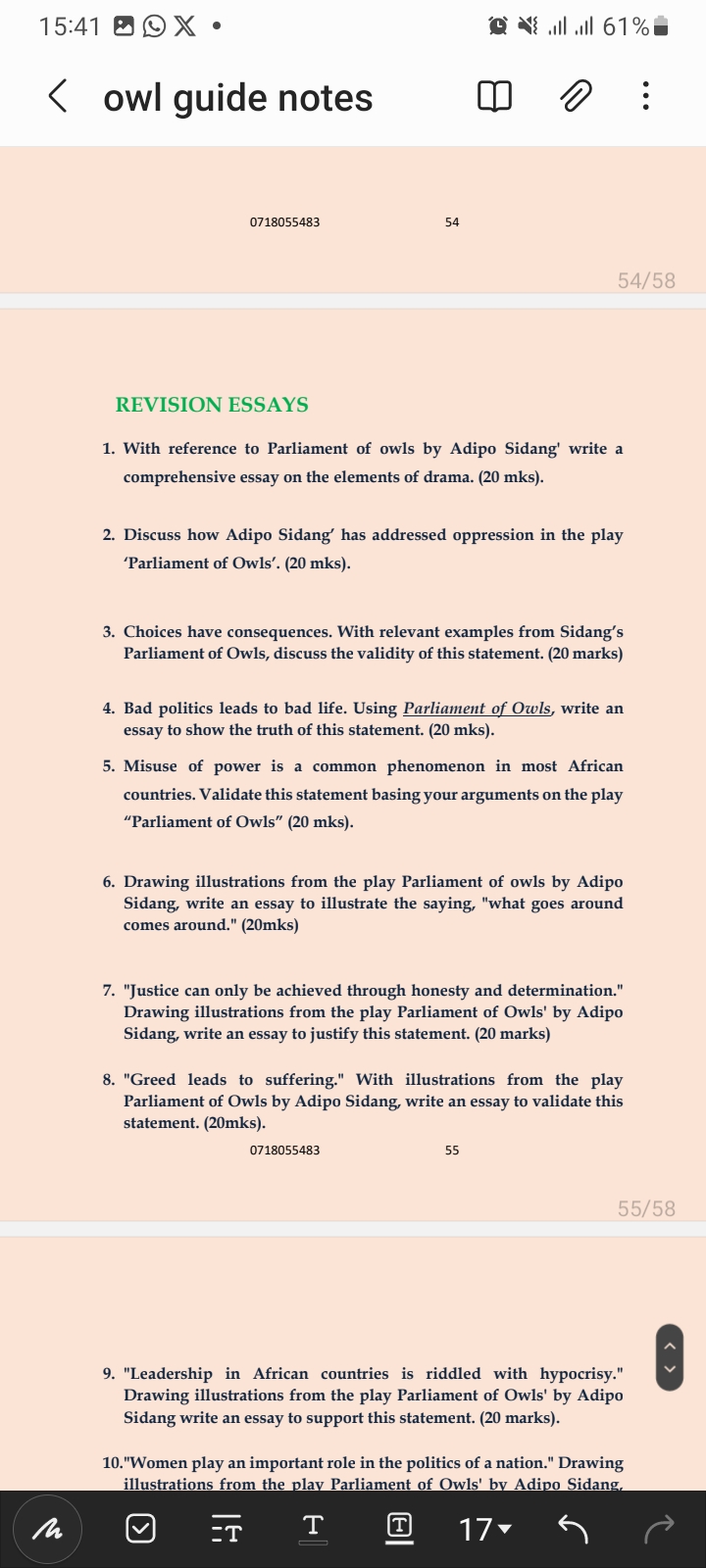 Parliament of Owls Guide Notes - Image 3