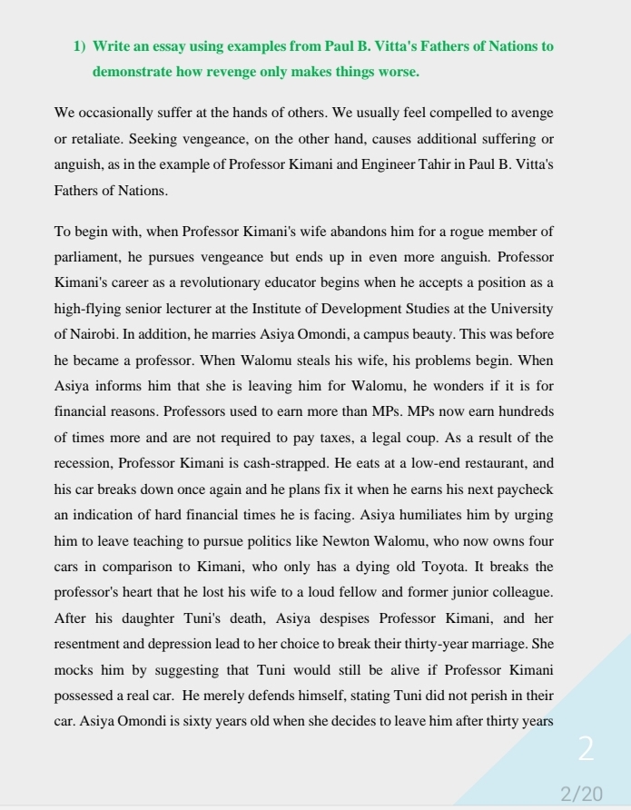 Fathers of Nations Essays and answers-set 1