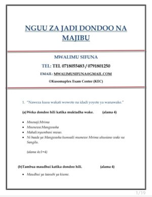 Nguu za jadi dondoo na majibu set 1