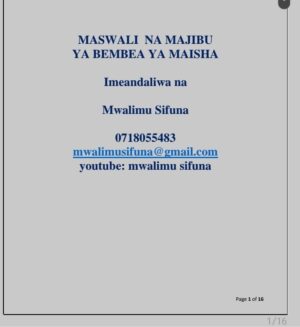 Bembea ya maisha maswali ya kujadili