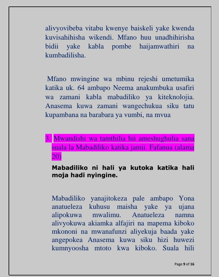 Bembea ya maisha maswali ya kujadili - Image 2