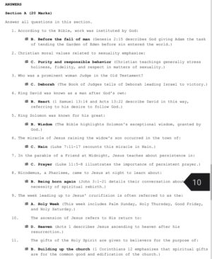 CRE grade 9 mid term 2 exam 2025 with Marking Schemes