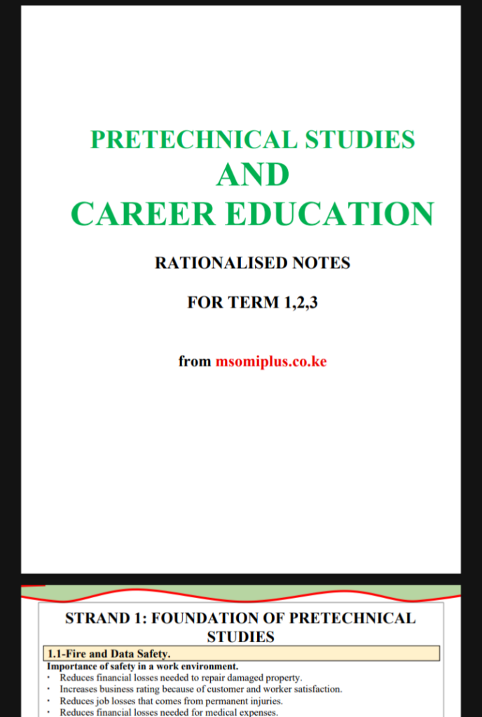 Cre Notes Grade 8 Rationalised PRETECHNICAL STUDIES Grade 8 Rationalized notes Term 1,2,3