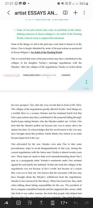 Artist of the floating world essays