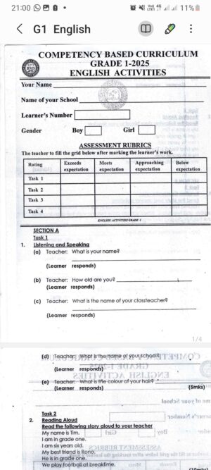 Grade 1 term 2 2025 mid term exams