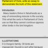 Parliament of owls essays and answers-set 3