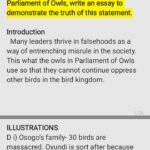 Parliament of owls essays and answers-set 3
