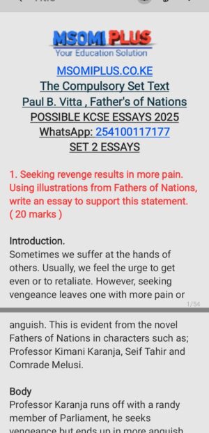 Fathers of Nations essay and answers-set 2