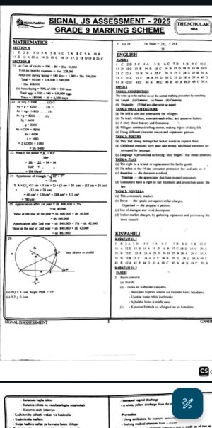 Signal assessment grade 9 exams 