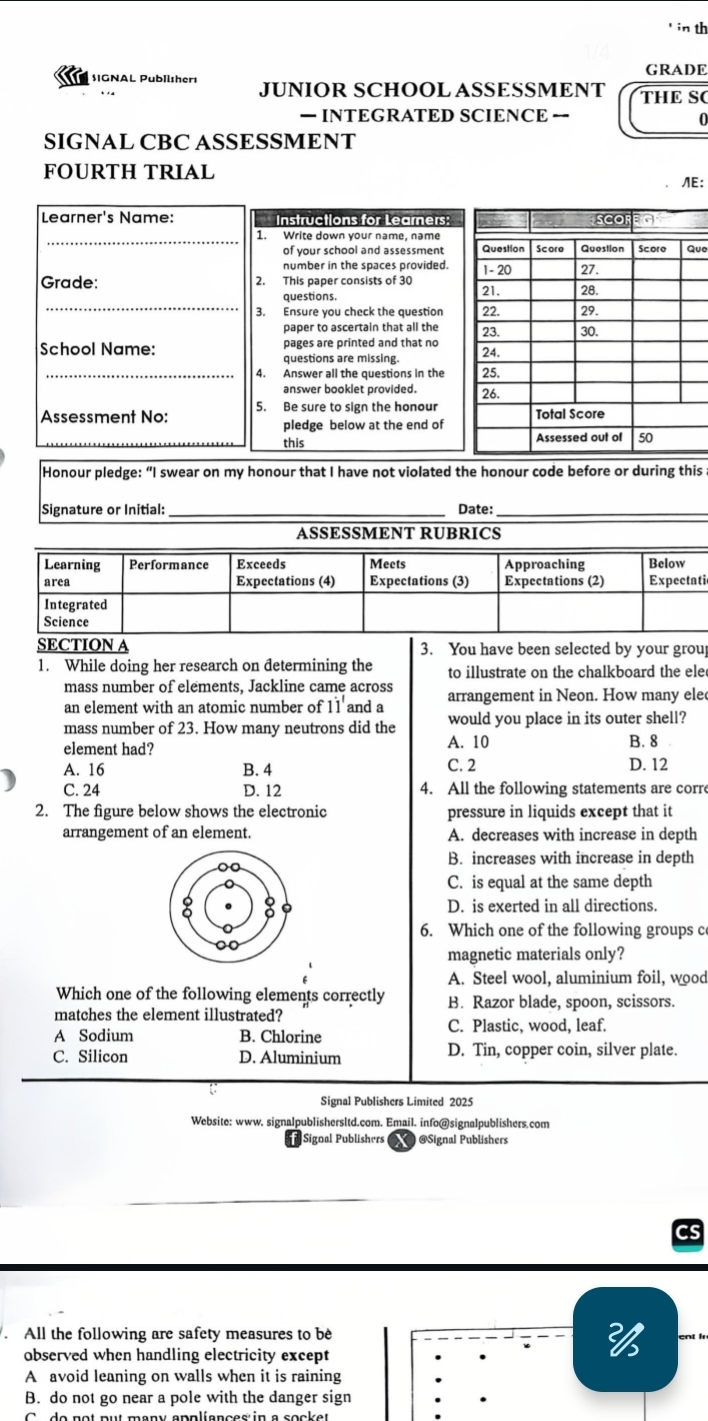 Signal assessment grade 9 exams - Image 2