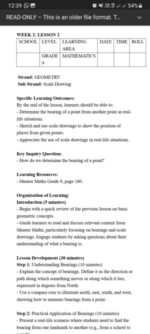 Grade 9 Rationalized Mathematics Lesson Plans Term 3