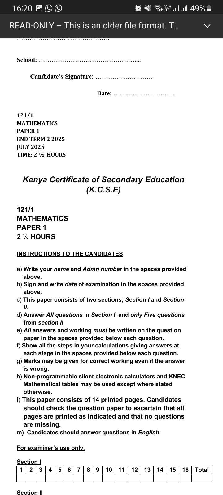 FORM 4 END TERM 2 2025 EXAMS - Image 2