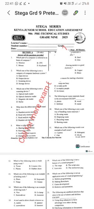 Stega series print 006 grade 9 2025