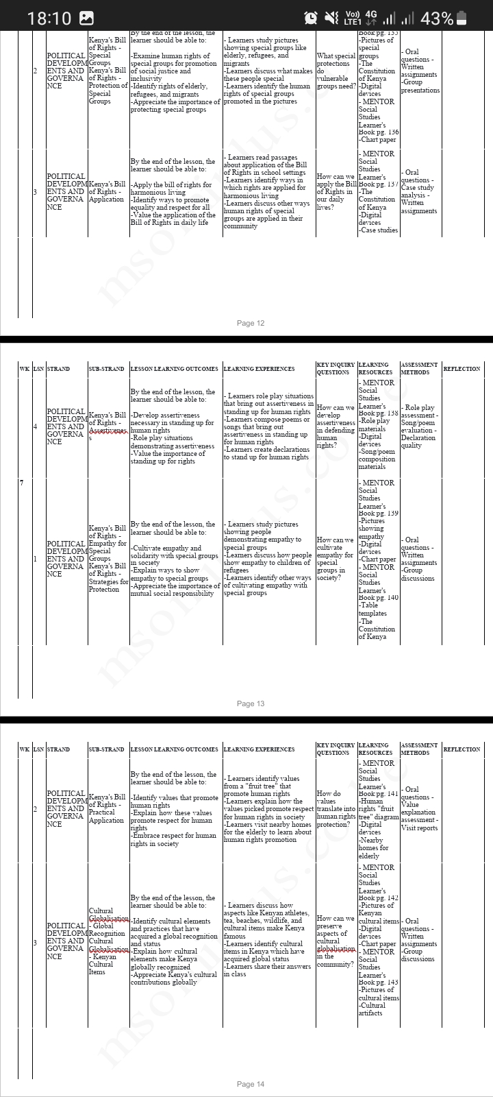 Social studies Grade 9 term 3 Schemes of work 2025 - Image 3