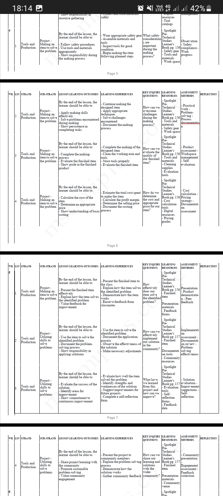 Pre Technical studies Grade 9 term 3 Schemes 2025 - Image 3