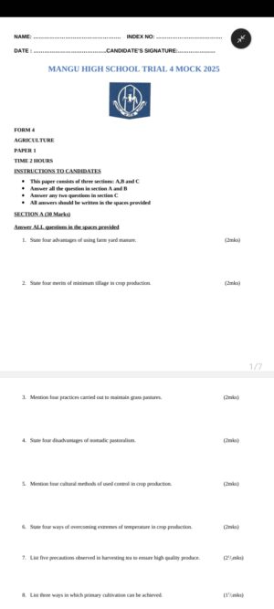 MANGU HIGH MOCK 2025