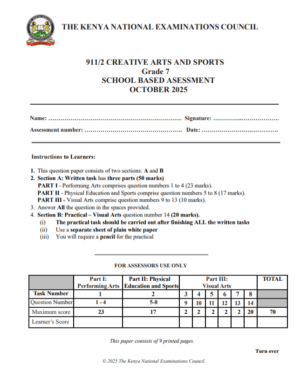 KNEC SCHOOL BASED ASSESSMENT GRADE 7 EXAMS 2025 WITH ANSWERS