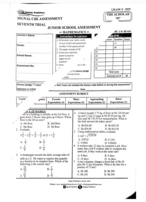 Signal 007 grade 8 2025