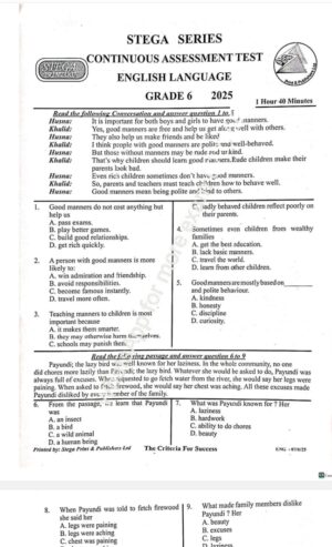 Stega 007 grade 6 2025