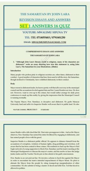 The Samaritan essays and answers set 1