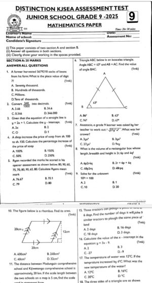 Distinction 006 grade 9 2025