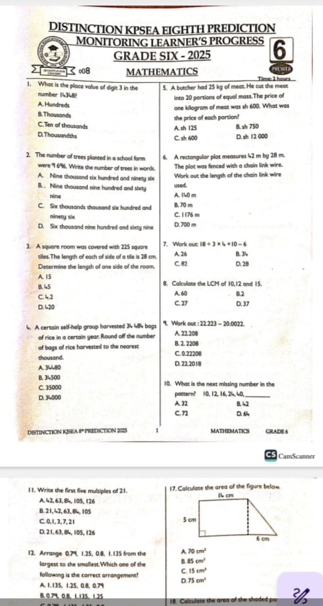 Distinction premier 008 grade 6