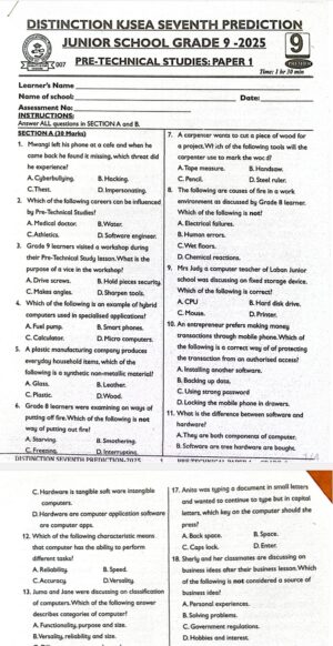 Distinction 007 kjsea seventh prediction grade 9 2025