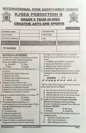 INTERNATIONAL STAR ASSESSMENT SERIES KJSEA PREDICTION 2