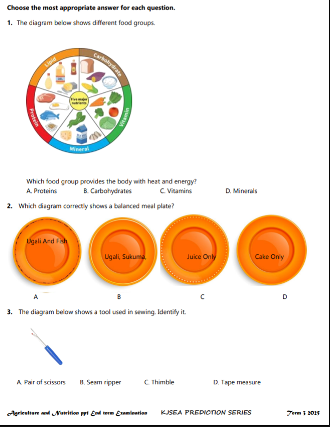 Grade 8 End term 3 exams 2025