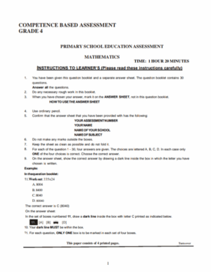 Grade 4 End term 3 exams 2025