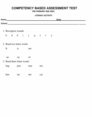 PP1 End term 3 exams 2025