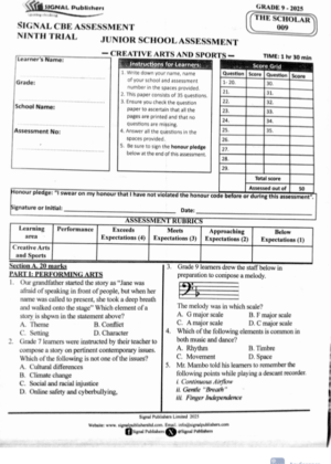Signal 009 Grade 9 2025