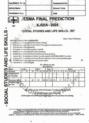 Jesma final prediction grade 9 2025