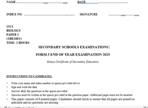 F3 End of Year Exams 2025
