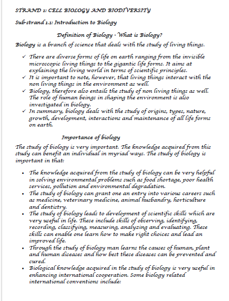 Grade 10 Biology Notes Term 1, 2 and 3