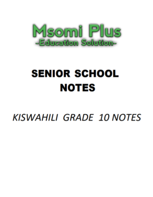 Grade 10 kiswahili Notes CBC term 1, 2 and 3