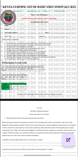 Grade 10 mid term 1 exams with marking schemes