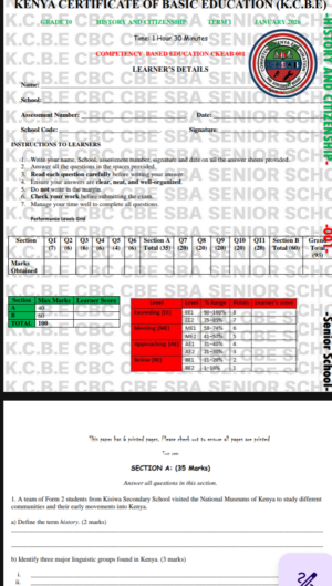 Grade 10 History Exam Term 1 2026