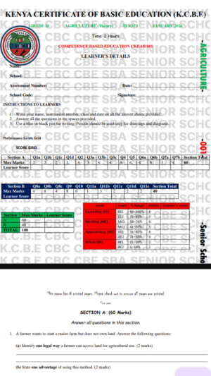 Grade 10 Agriculture Exam Term 1 2026