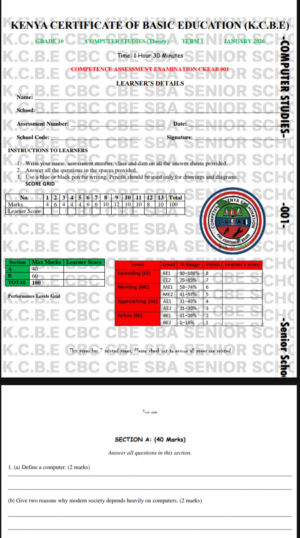 Grade 10 Computer Studies Exam Term 1 2026