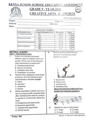 Prime exams 002 grade 9 2026