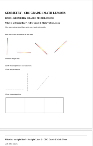 Mathematics Grade 1 CBC Notes