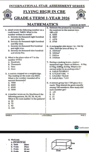 International star assessment series Grade 6 Term 1 2026