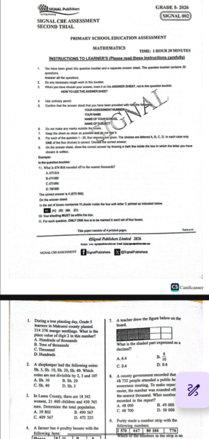 Signal 002 Grade 5 exams 2026