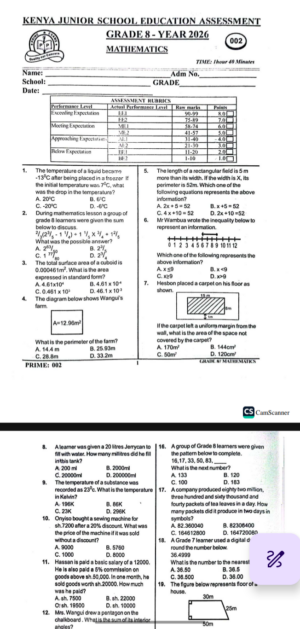 Prime exams 002 grade 8 2026