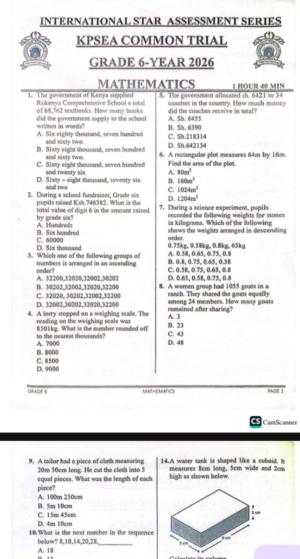 International star assessment Grade 6 2026 common trial 003