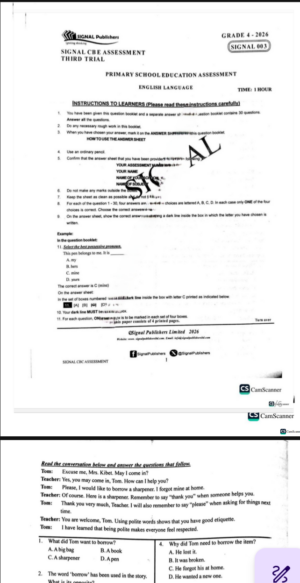 Signal 003 Grade 4 exams 2026