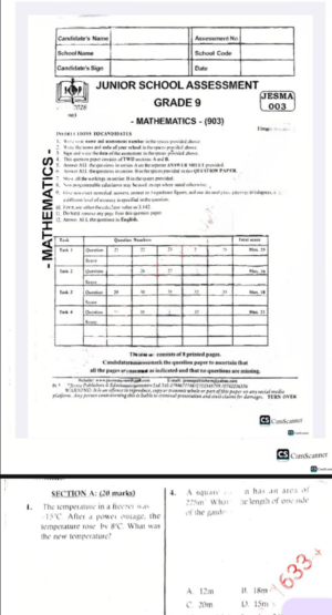 Jesma 003 grade 9 2026