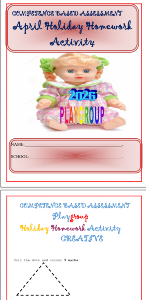 Play Group April Holiday Assignment Booklet