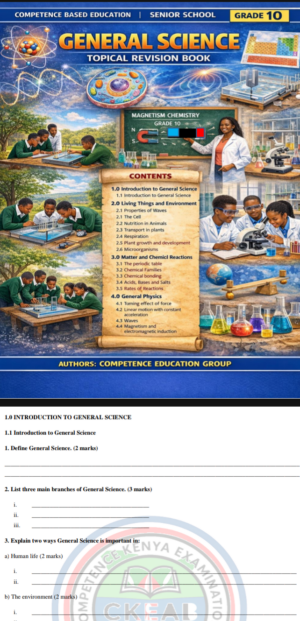 Grade 10 General science Topical revision Booklet with Answers